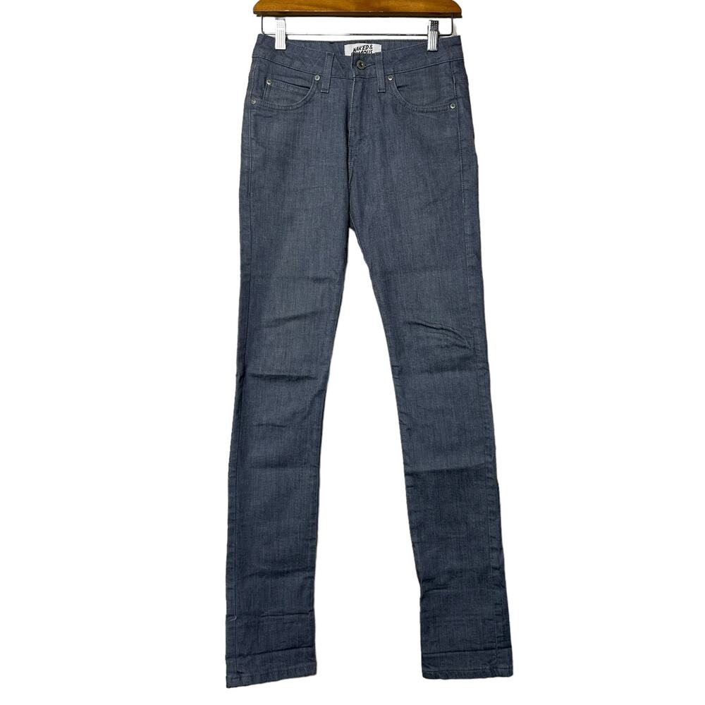 NAKED & FAMOUS DENIM Men's Jeans Grey Stretch Skinny Japanese Denim Size 28